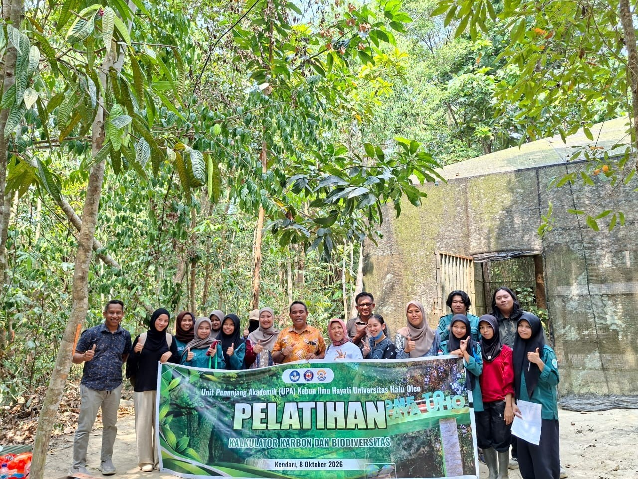 Kebun Raya UHO Perkuat Kapasitas Akademik Lewat Pelatihan Kalkulator Karbon dan Biodiversitas